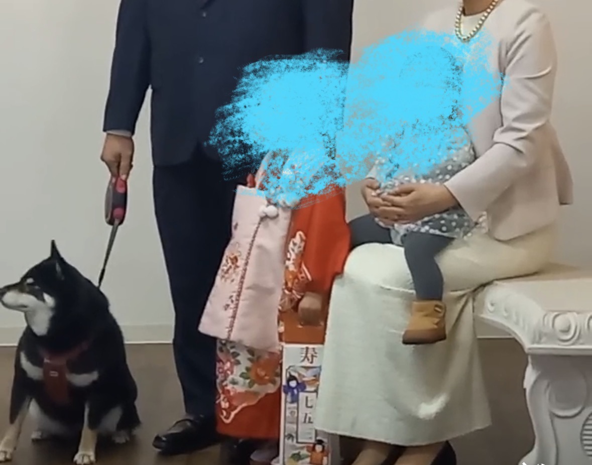 七五三のあとソファで寝落ちした子ども