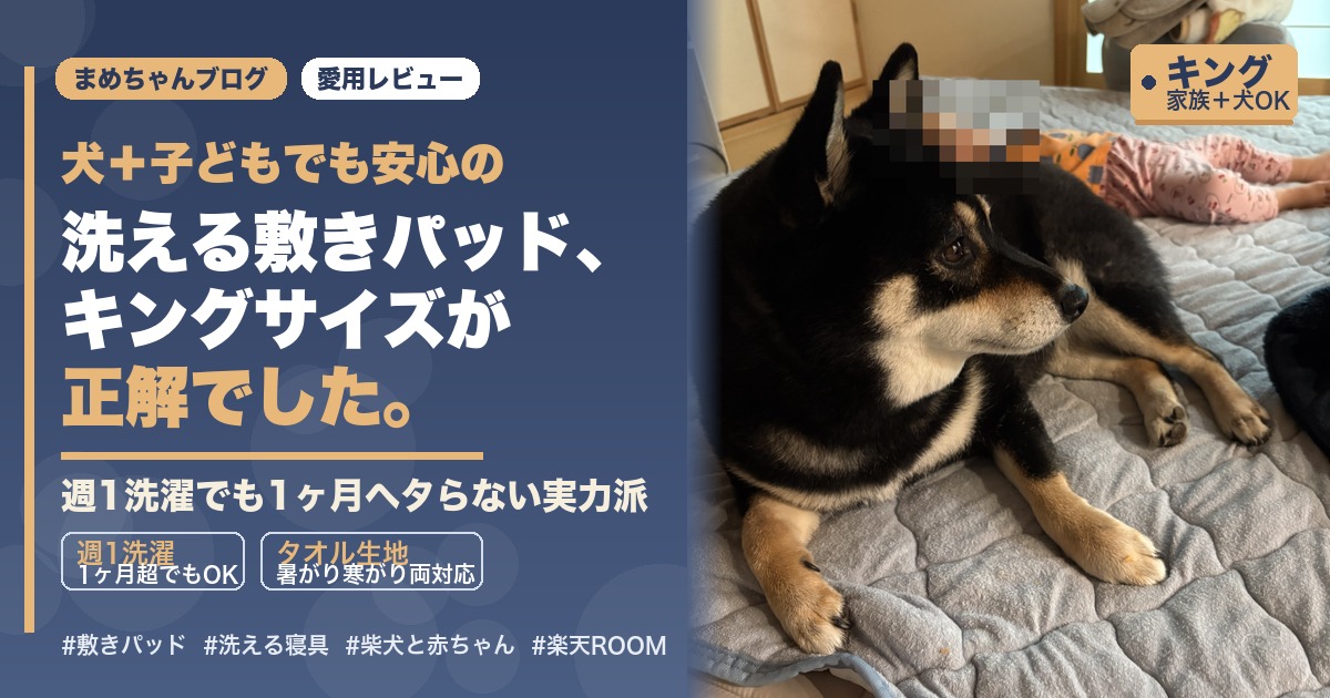 犬と子どもに安心の洗える敷きパッド｜黒柴まめ愛用