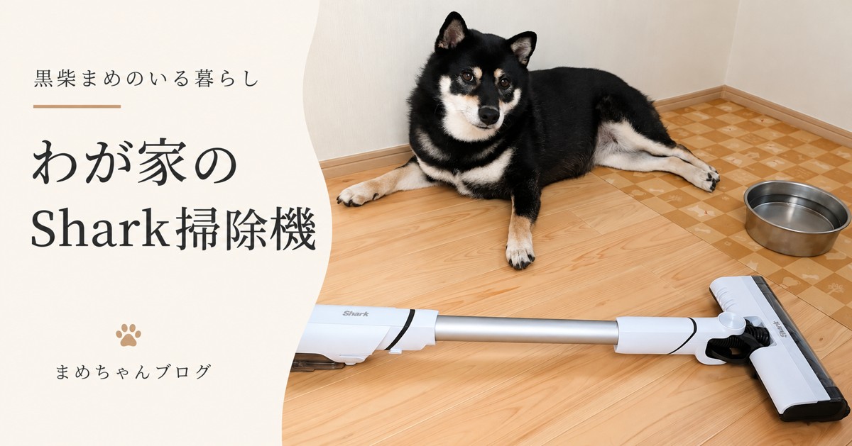 黒柴まめのいる暮らし、わが家のShark掃除機